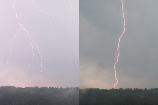 Lightning strikes photographed with SX50 HS