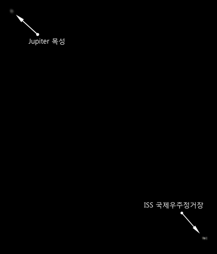 캐논 SX50 HS로 국제우주정거장과 목성을 한 장에 담은 사진