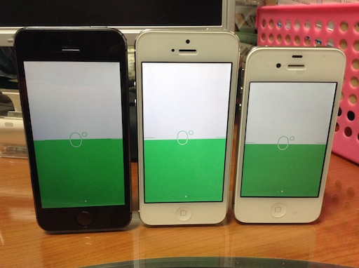 Vertical tilt measurement on iPhone 5S, 5, and 4S