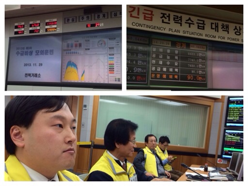 KPX's situation room during an electricity supply-demand emergency drill